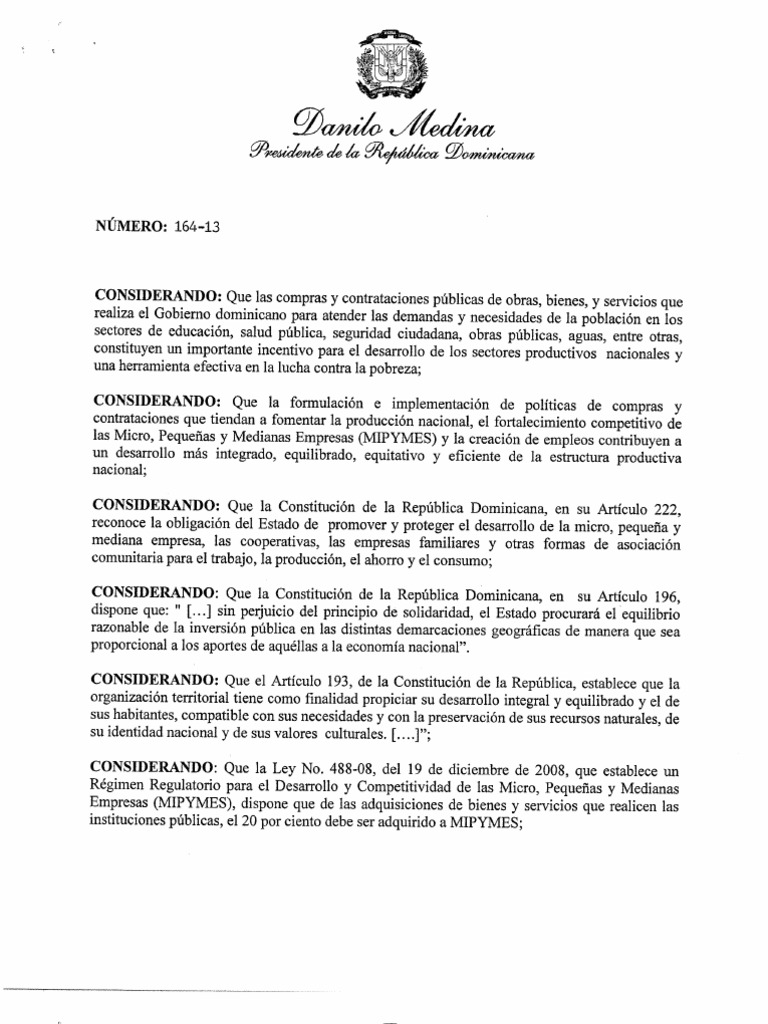 decreto 164-13